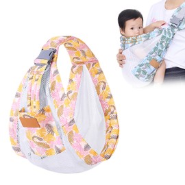 Summer Breathable Baby Carrier Adjustable 3D Mesh Baby Carrier Wrap with Thick Shoulder Straps and Pocket for Pool Beach