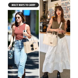 Tote Bags for Women Canvas Tote Purse Crossbody with Pockets Top Handle Shoulder Handbags Satchel Bags for Women