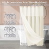 3-in-1 Shower Curtain Set, 72" x 72" Waffle Texture Shower