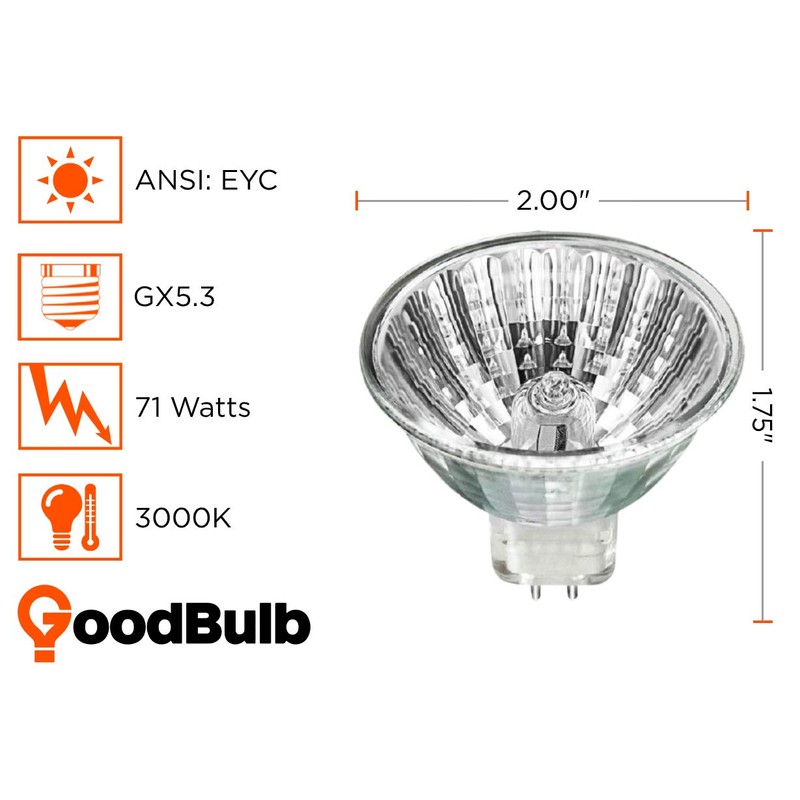 GoodBulb 71-Watt Halogen MR16 Light Bulb | GX5.3 Base 12V