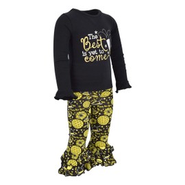 Unique Baby- Conjunto de ropa de Año Nuevo 2019 de 2 piezas para niñas con "Best is Yet to Come" estampado