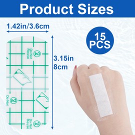 VARMDUKKE 15pcs Disposable Eyebrow Tape Protection, Plastic Waterproof Shower Eye Shield, Transparent Soft Protective Film for Bathing, Swimming, Microblading Aftercare