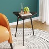 SAYGOER Black Side Table Small Triangle End Table Modern Narrow