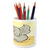 Ambesonne Animal Pencil Pen Holder, Funny Bathing Mouse Trunk in