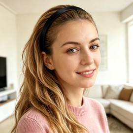 4 PCS Headbands for Women Non Slip Thin Satin Hairbands Trendy Headband for Women's Hair Cute Vintage Hair Accessories Cute Satin Fashion Lightweight Everyday Wear Elastic Fit （4-piece set）
