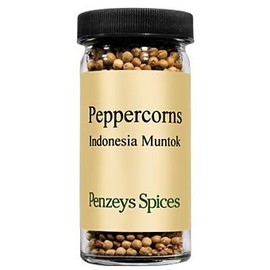 Whole Muntok White Peppercorns By Penzeys Spices 2.5 oz 1/2 cup jar (Pack of 1)