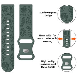 HQzon 20mm Band Compatible with Garmin Venu Sq/Venu Sq 2/Venu 2 Plus/Venu,Sunflower Waterproof Silicone Strap is Compatible with Garmin Vivoactive 5 / Vivoactive 3