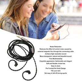 EIMSOAH 0.78mm 2 Pin Cable with Microphone, Detachable Headphone Replacement Cable, Stereo Audio Cable, Universal Replacement Earphone Cable Audio Cable for QDC CCA AS12 AS16 ZSX UE 18Pro