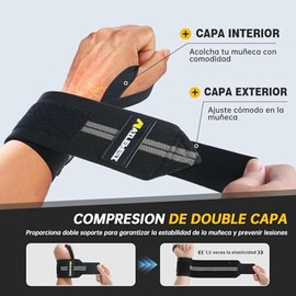 Muñequeras Gym,1 Par Correas de Muñeca con Sujetador de Pulgar, Amarillo