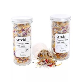 Cuidado De La Piel Amaki Flores Y Sales De Baño Soak Set Con
