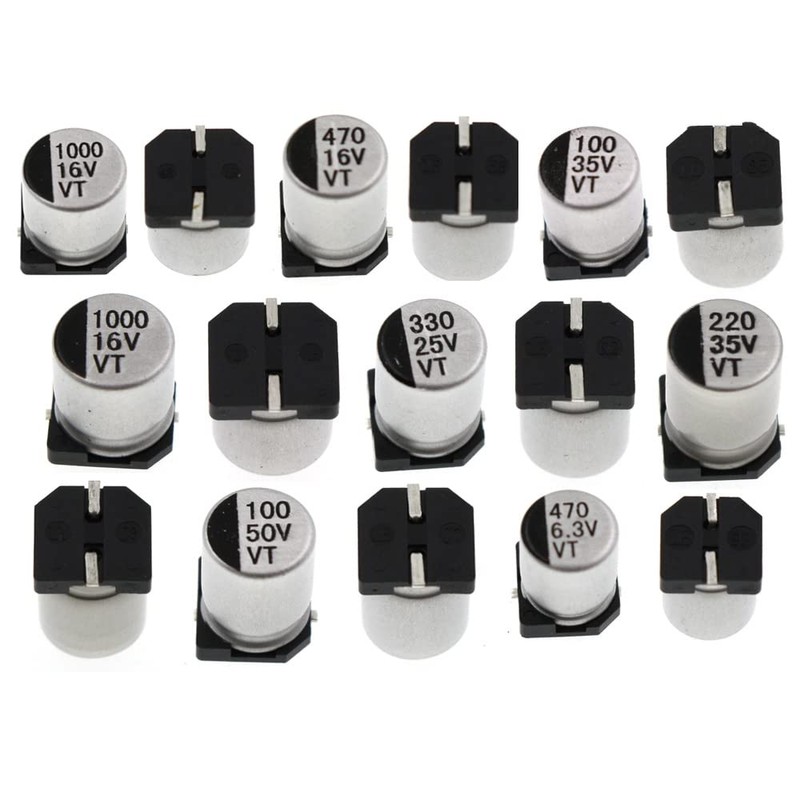 400Pcs Lot 1UF-1000UF 6.3V-50V 24 Value SMD Aluminum Electrolytic Capacitors