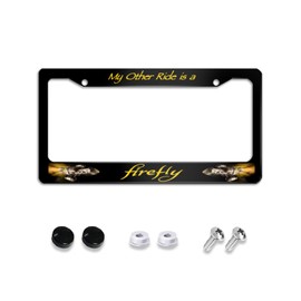 My Other Ride is a Firefly Custom Black License Plate Frame Metal 12" X 6"