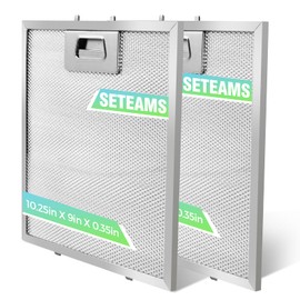 S97018029 Range Hood Filter Replacement - 10.25"x9" Aluminum Frame & Mesh with Stainless Steel Clips - 2 Pack by seteams