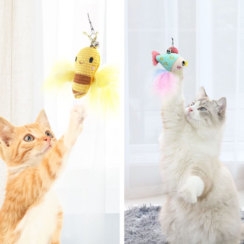 SONGWAY Cat Toy, Cute Fish and Honeybee, Set of 4
