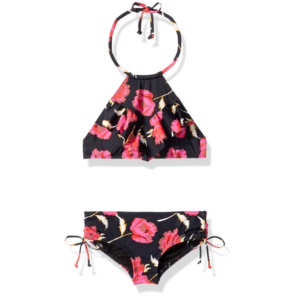 Billabong Girls' Floral Dawn Hi Neck Two Piece Bikini Set,