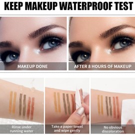 RZJZGZ Eyebrow Pencil, Eyebrows Pen with 4 Micro-Fork Tip Long-lasting Waterproof Eyebrow Pen and Smudgeproof Brow Pen, Creates Natural 3D Eyebrow Hair (Dark Brown)