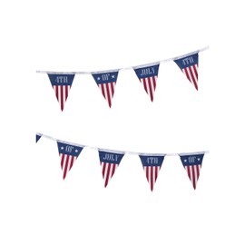 American Flag Pennant Banner - Patriotic Pennant Garland - 4th of July Banner Garland Outdoor - 19.5 Ft Long (Triangle Flags) - 236" Long