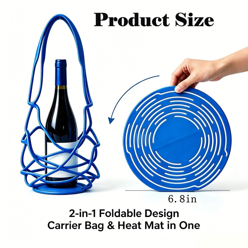 3 Pack Silicone Drink Carrier, Wine Bottle Holder