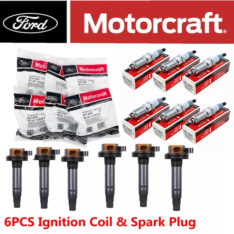 Unbranded 6PCS GENUINE Motorcraft Ignition Coil & Spark Plug For