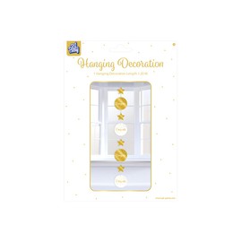 PD-Party 7023213 Plastic Hanging Party Decoration - Congrats, Gold/White, 14 cm Length x 14 cm Width x 120 cm Height