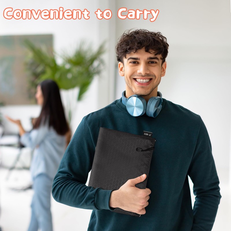 LUHIUMOYA A4 Document Bag, Waterproof Document Bag with Zip, Bag