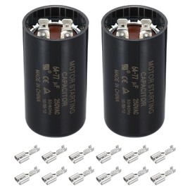 PATIKIL Motor Start Capacitor, 2 Pcs 64-77uf 250V 50/60Hz CD60 Run Capacitor for Electric Motor Starts, Black