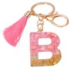 Rohans Pink and Gold Resin Alphabet Initial Letter Keychain, Bag