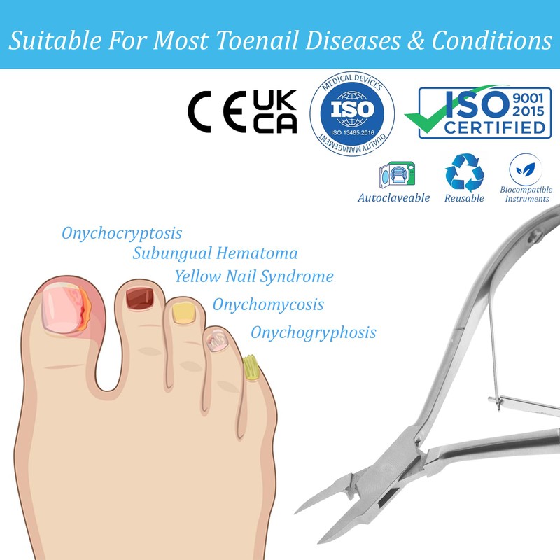 YNR Toenail Clippers - Podiatry Tool German Forged - Pointed