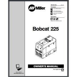 Bobcat Miller Bobcat welder Owner manual 76 pages 2015 Reprint Comb Bound Gloss cover