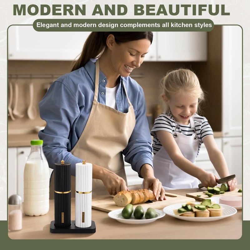 LOYIM Wooden Salt and Pepper Grinder Set 8" Refillable Wooden