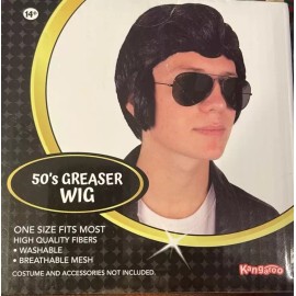Kangaroo Adult 50's Black Greaser Wig Sideburns Costume Accessory Lot of 3