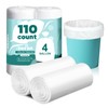 110 Count-Small Garbage Bags,Bathroom Garbage Bags, 15L White Garbage Bags