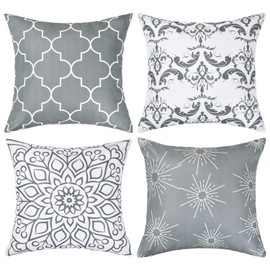 Pknoclan Cushion Cover 45x45cm Nordic Sofa Back Cover Set of 4 Soft Stylish Simple Decorative Pillow Case Modern Pillowcase for Home Office Chair Car Bed Interior Decoration Decoration Decoration Gray