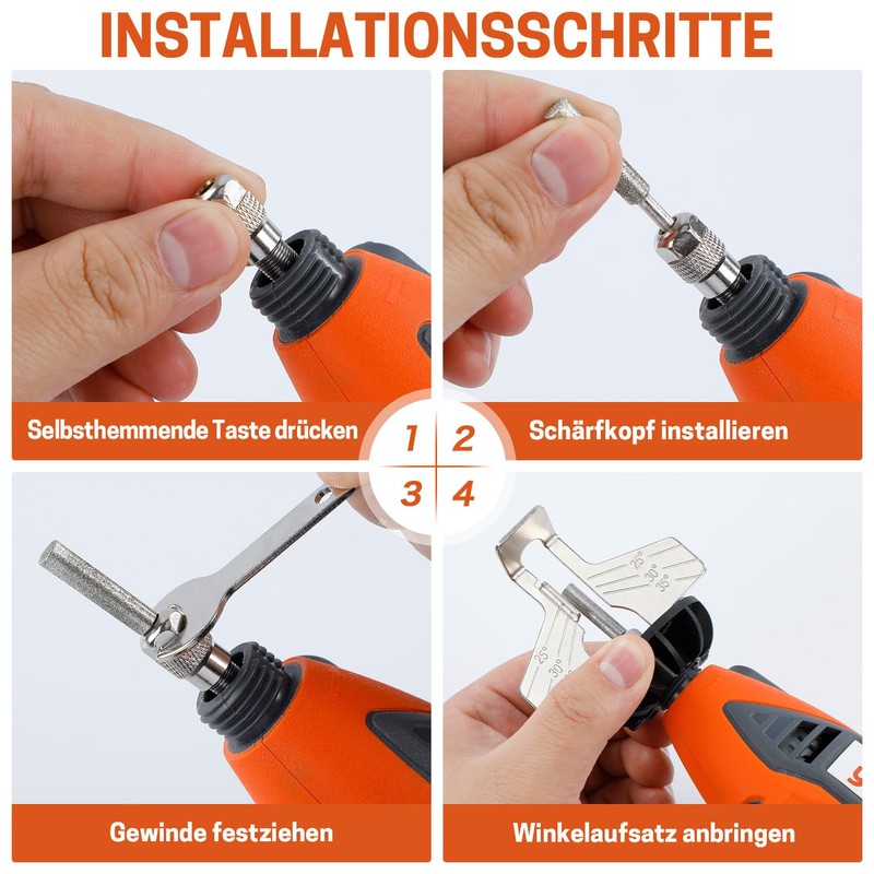 YARDMARIS Electric Chain Sharpener Set with Titanium Coated Diamond Bits,