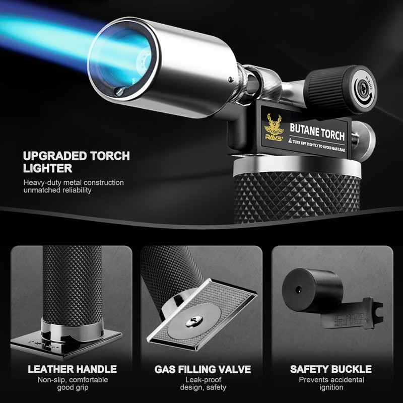 RAVS Butane Torch Lighter, Christmas Stocking Stuffers Gifts for Men