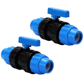 FIFIBANG Ball Valve for PE Pipe, 25 mm PE Pipe Ball Valve PN10, Screw Connection for PE Pipe, PE Pipe, Ball Valve (25 mm), Pack of 2