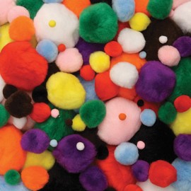 Creativity Street Pom Pons, Assorted Sizes and Colors, Pack of 100