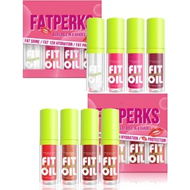 Aceite para labios de 8 colores, brillo de labios, aceite hidratante para labios con cabezal de pincel grande, transparente, nutritivo, de larga duración, reparador, aclarador de líneas de labios
