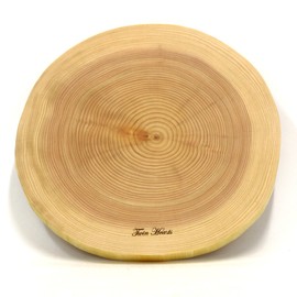 [Cypress] Annual Ring Natural Single Piece Cutting Board, Cooking Plate (Diameter 10.2 inches (26 cm), Slightly Knotty BB