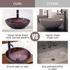 YIMAI Ingenuity Bathroom Vessel Sink 16.5" Vessel Sinks Tempered Glass