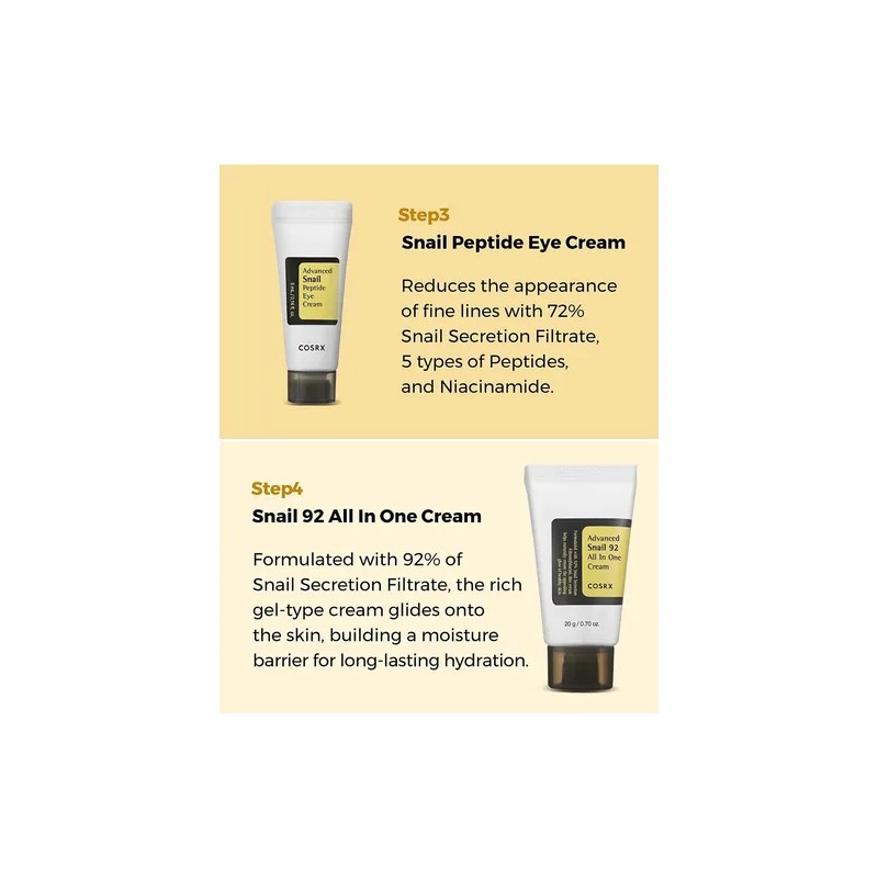 Cosrx All About Snail Korean Skincare, Kit De Prueba 4