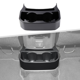 Jimen for JL Rear Cup Holder, Dual Extra Cup Holder Organizer Tray Drink Holder for Back Seat Compatible with Jeep Wrangler JL JLU & Gladiator JT 2018-2025