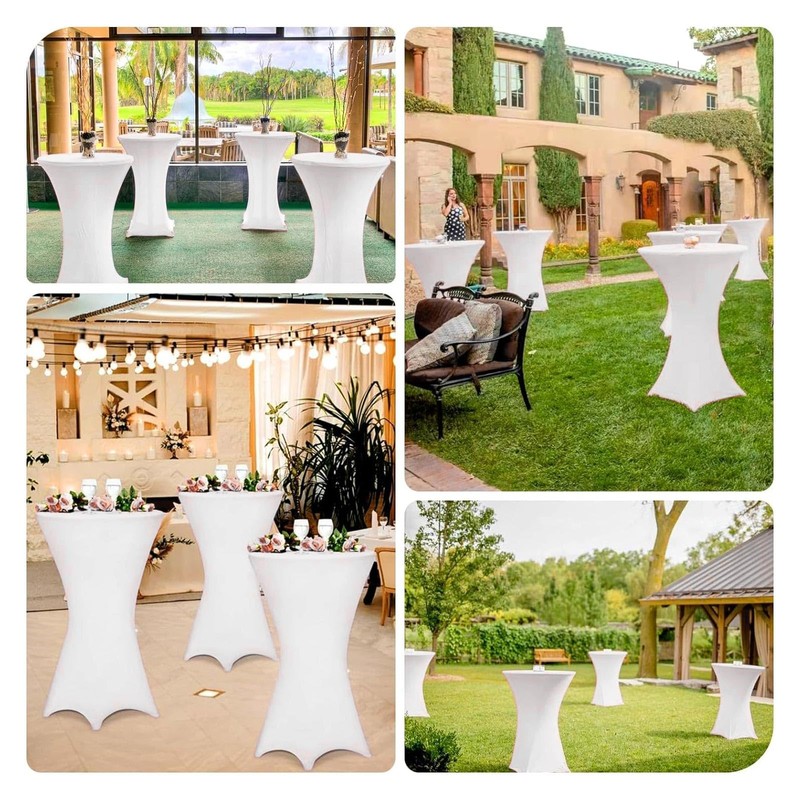 YFaith Bar Table Covers, 76 × 110 cm, White Elastic