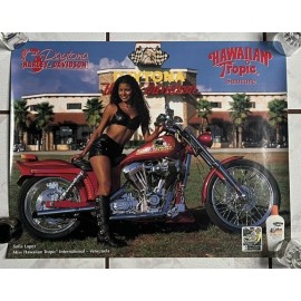 Daytona Harley Davidson Poster Signed by Miss Hawaiian Tropic Sofia Lopez