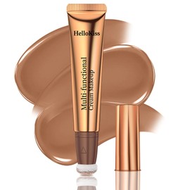 LSxia Liquid Contour Beauty Wand, Cream Liquid Contour Stick Matte Bronzer Stick with Cushion Applicator, Lightweight Blendable, Long Lasting Silky Liquid Face Shaping & Contouring Stick | 0# Contour Light brown