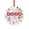 VANFIT 2024 Christmas Ornament,Wooden Double-Sided Design 3.5 inch, Funny Hot