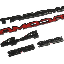 Blackout Emblem Overlays 6Pcs Compatible with Tacoma 2024 2025 ABS Plastic Badge Emblems Overlay 250620 with Strong Adhesive Matte Black