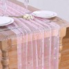 Pink Bow Tulle Table Runner Glitter Metallic Foil Fabric 29