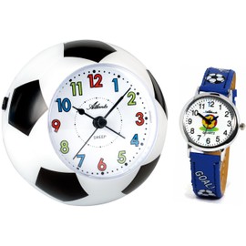 Atlanta Children's Alarm Clock without Ticking Football World Cup + Children's Watch – 1199 KAU (Blue Wristwatch)