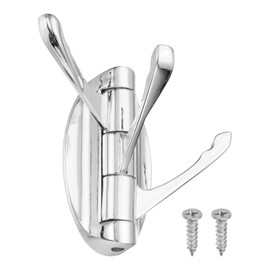 PATIKIL Swivel Towel Hooks Foldable Towel Hook Clothes Hooks Hanger Wall Mounted Three Rotating Arms Wall Hooks for Kitchen Bathroom Coat Silver